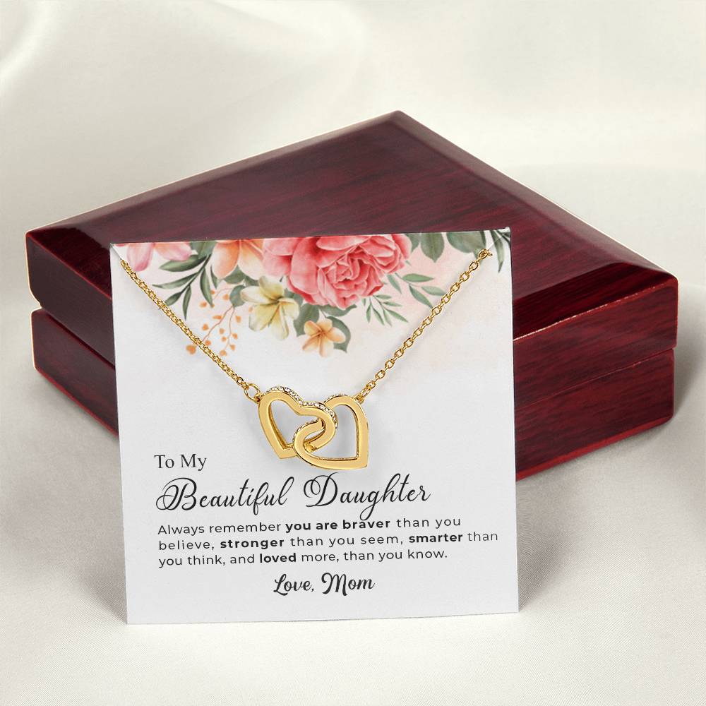 Best Gift For Daughter From Mom - Interlocking Hearts Necklace