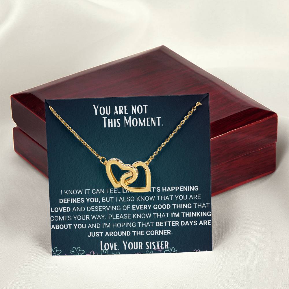 Interlocked Necklace Sympathy Jewelry Sister To Sister Gift Interlocking Hearts Necklace