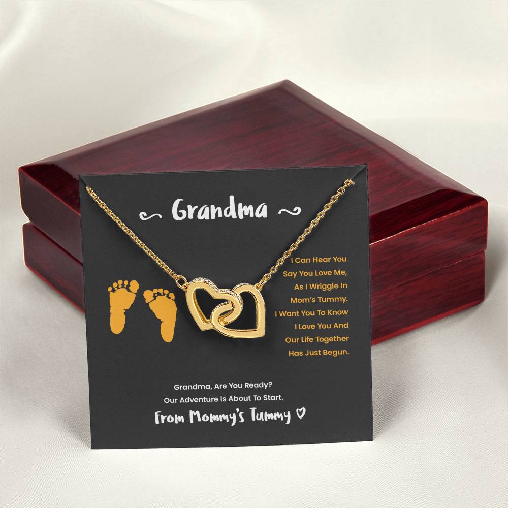 Grandma I Can Hear You Say You Love Me - Yellow Version Interlocking Hearts Necklace