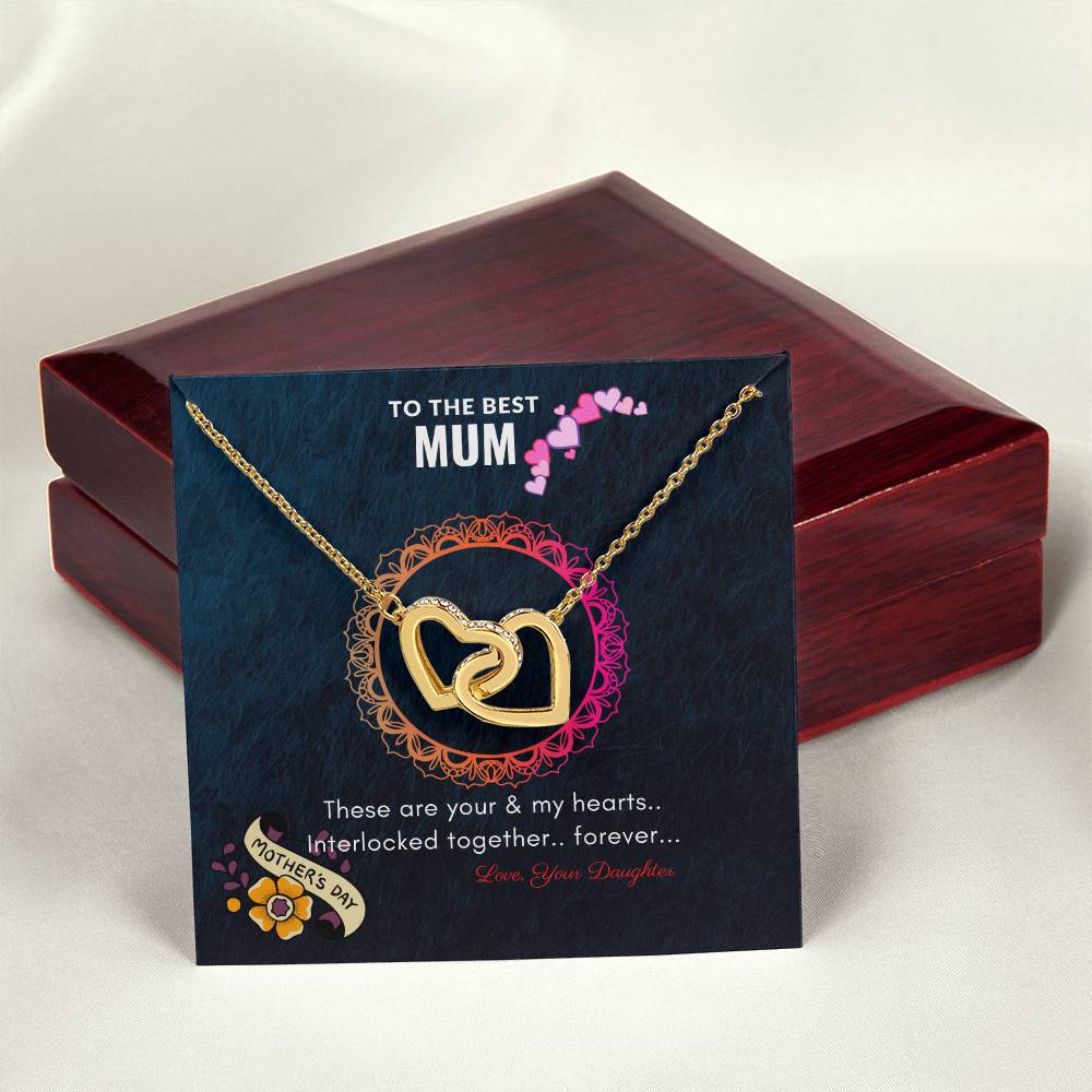 Heart Necklace For Mother By Daughter For Mother'S Day Interlocking Hearts Necklace