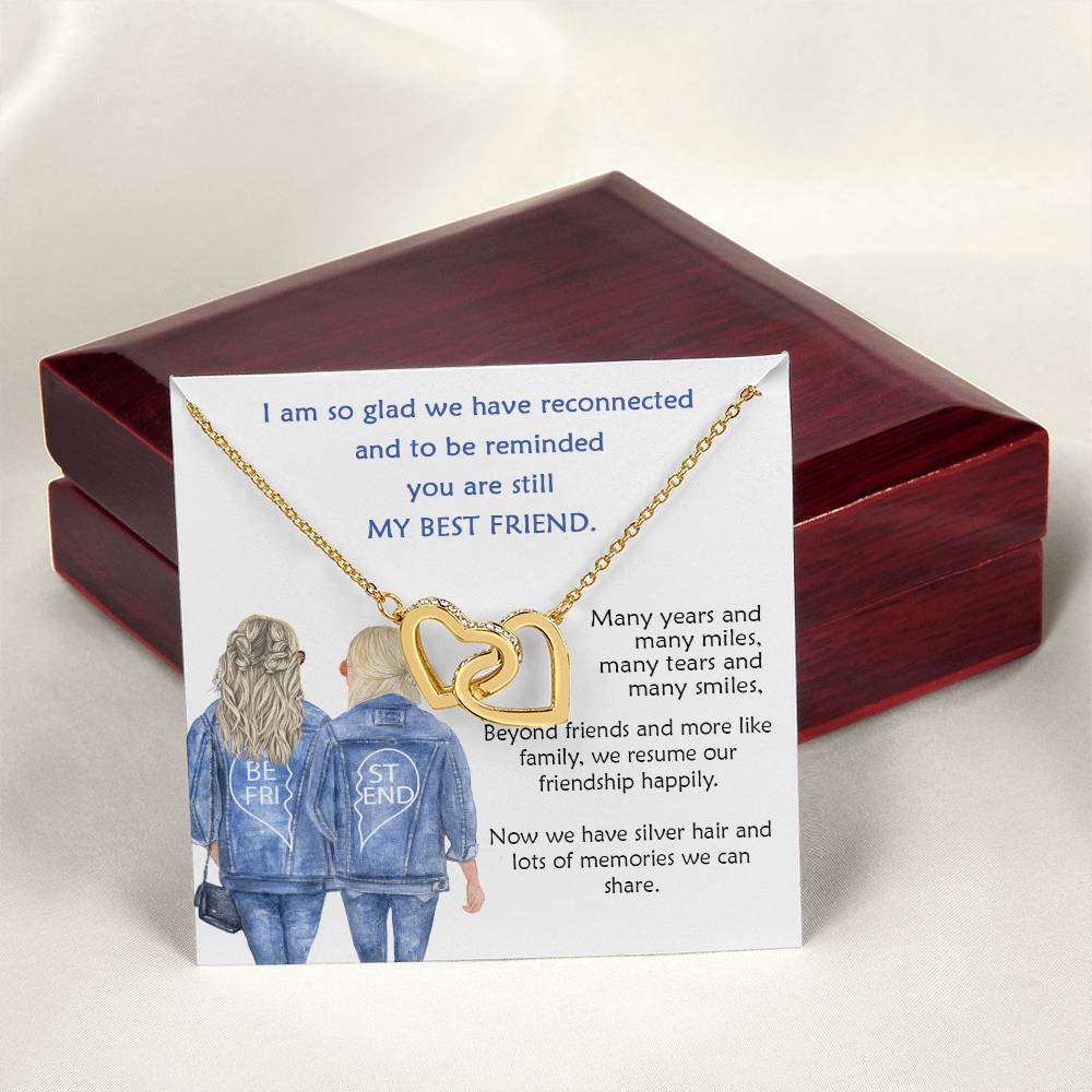 My Best Friend Interlocking Hearts Necklace Bff