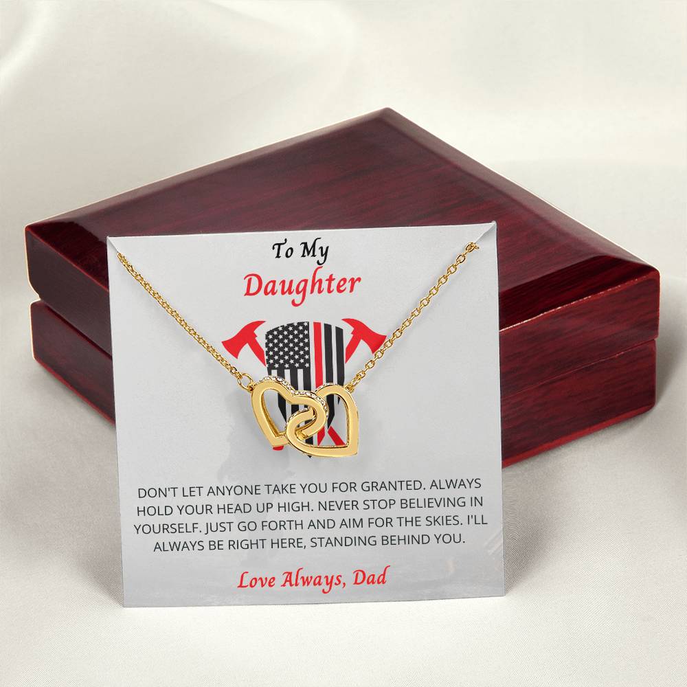 To My Daughter Necklace Interlocking Hearts Necklace