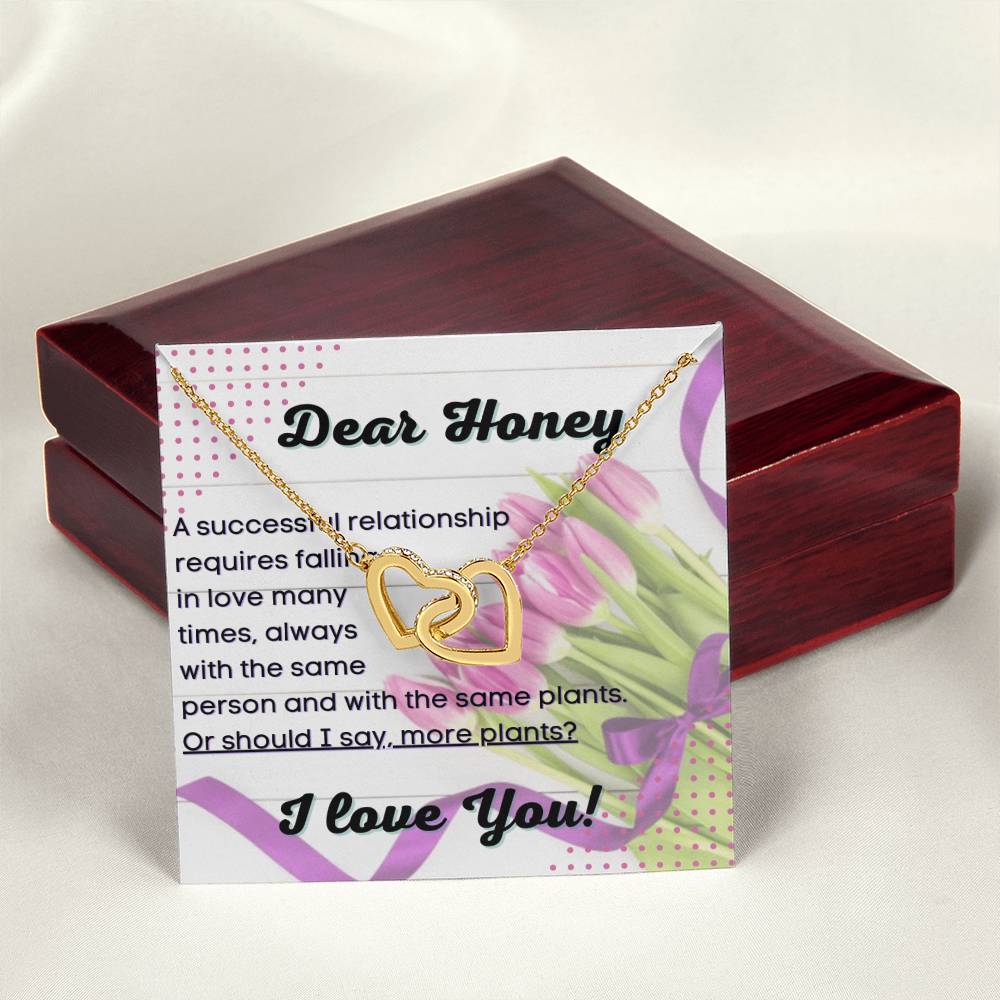 Anniversary Gift For Wife Forever Partner Household Plant Lover Interlocking Hearts Necklace