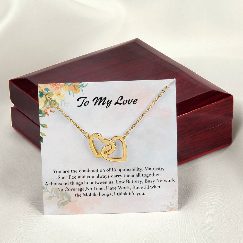 To My Love Interlocking Hearts Necklace