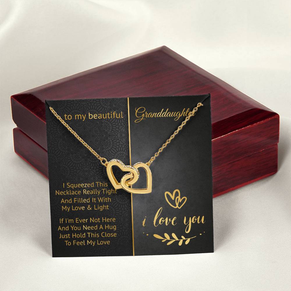To My Beautiful Granddaughter - Love And Light - Interlocking Hearts Necklace