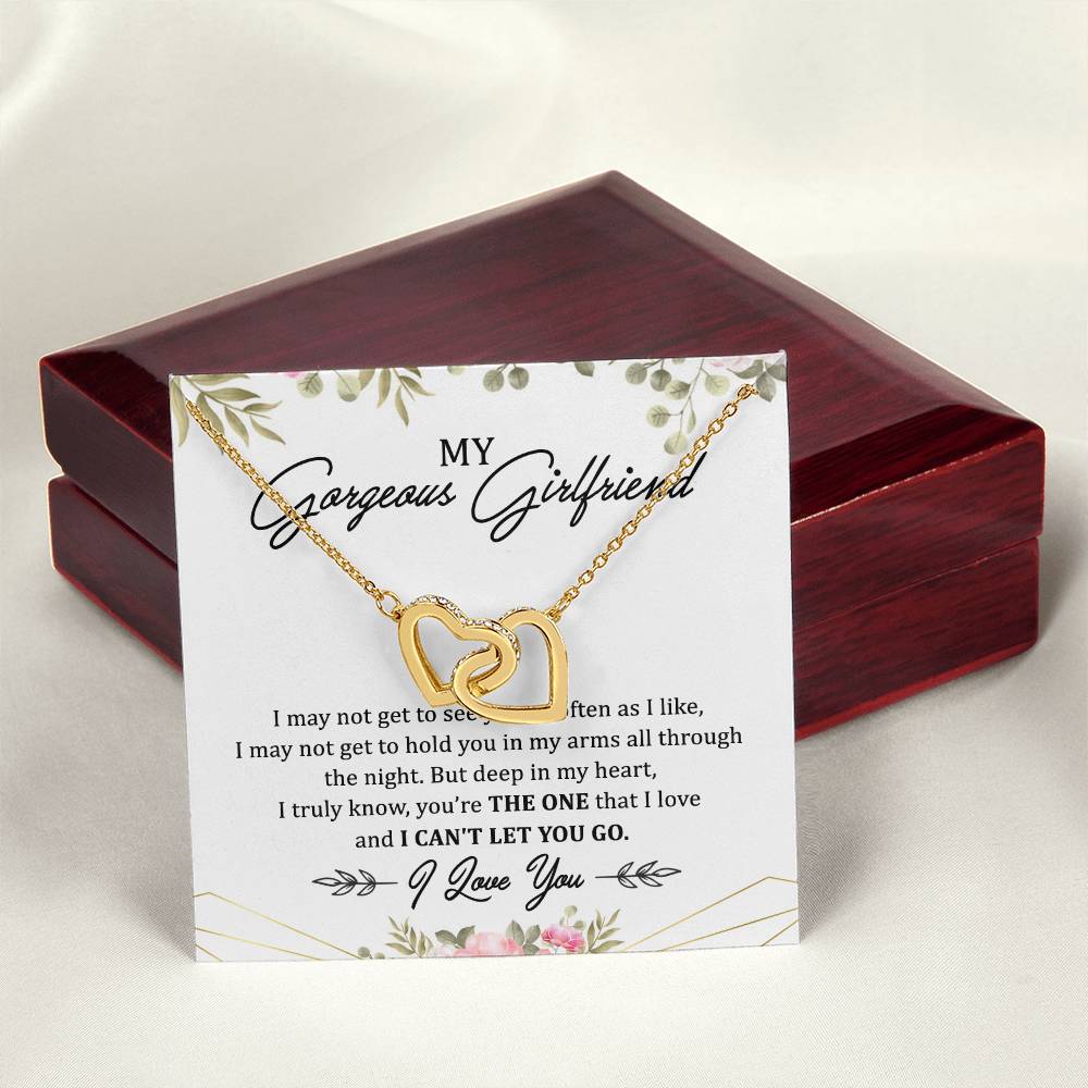 My Gorgeous Girlfriend Interlocking Hearts Necklace Message Card