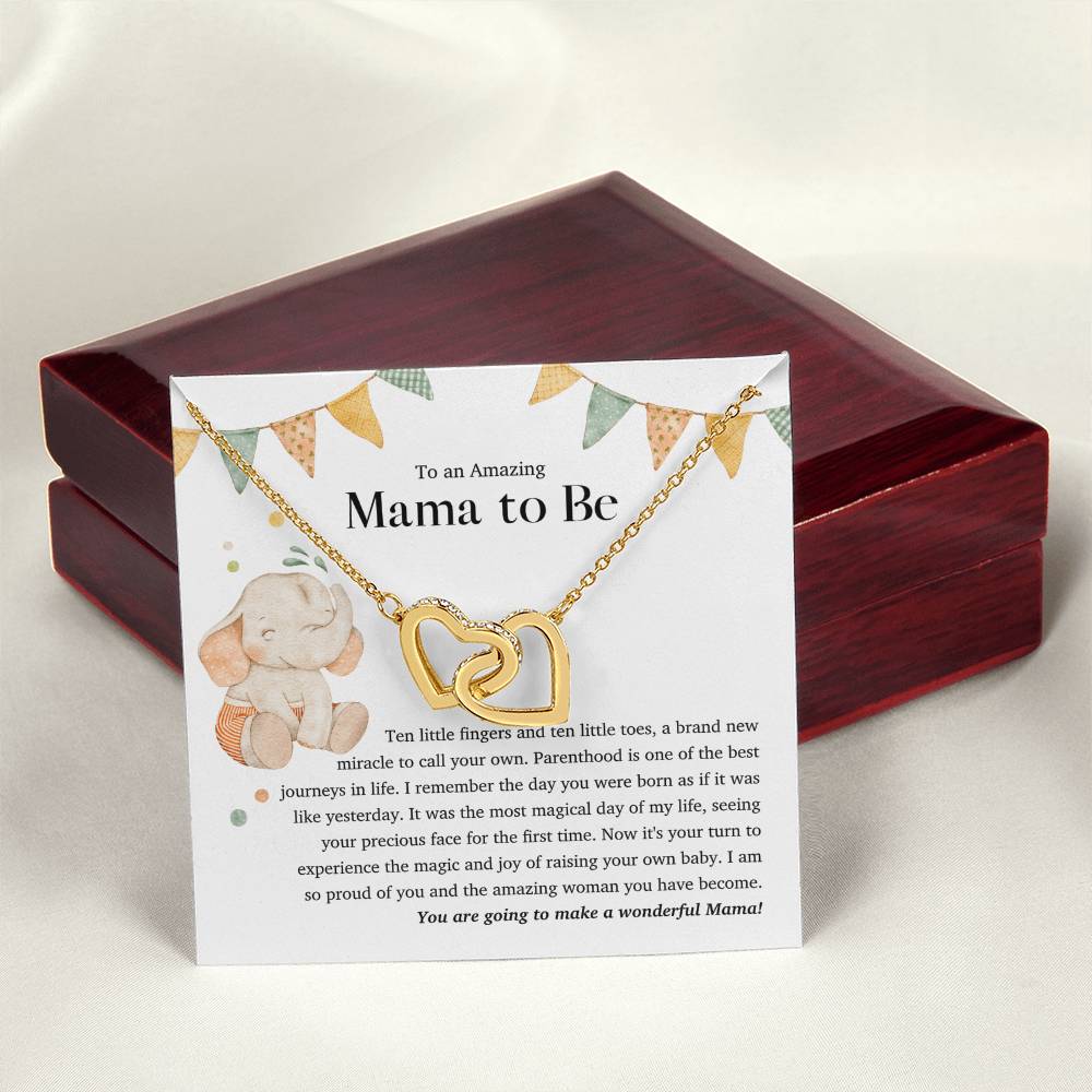 To An Amazing Mama To Be - Interlocking Heart Necklace Interlocking Hearts Necklace