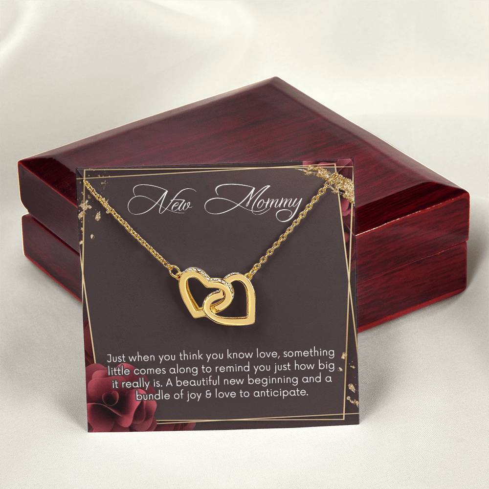 New Mommy Necklace New Mom Interlocking Hearts Necklace New Mom Necklace Personalized Pregnancynecklacemama To Be Necklacenew Mother