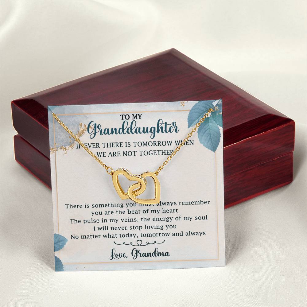 To My Granddaughter Interlocking Hearts Necklace Message Card
