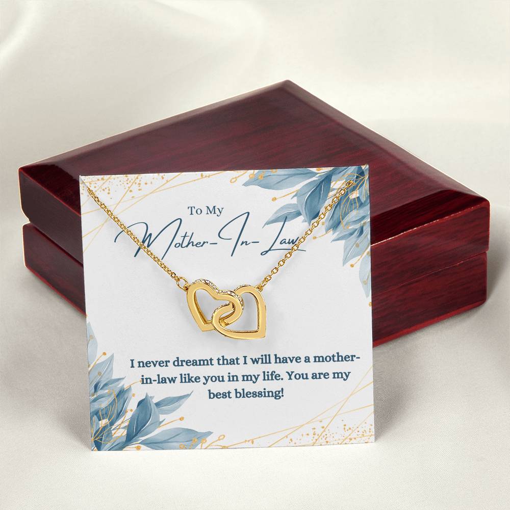 To Mother In Law - Love Knot Necklace For Gift Interlocking Hearts Necklace