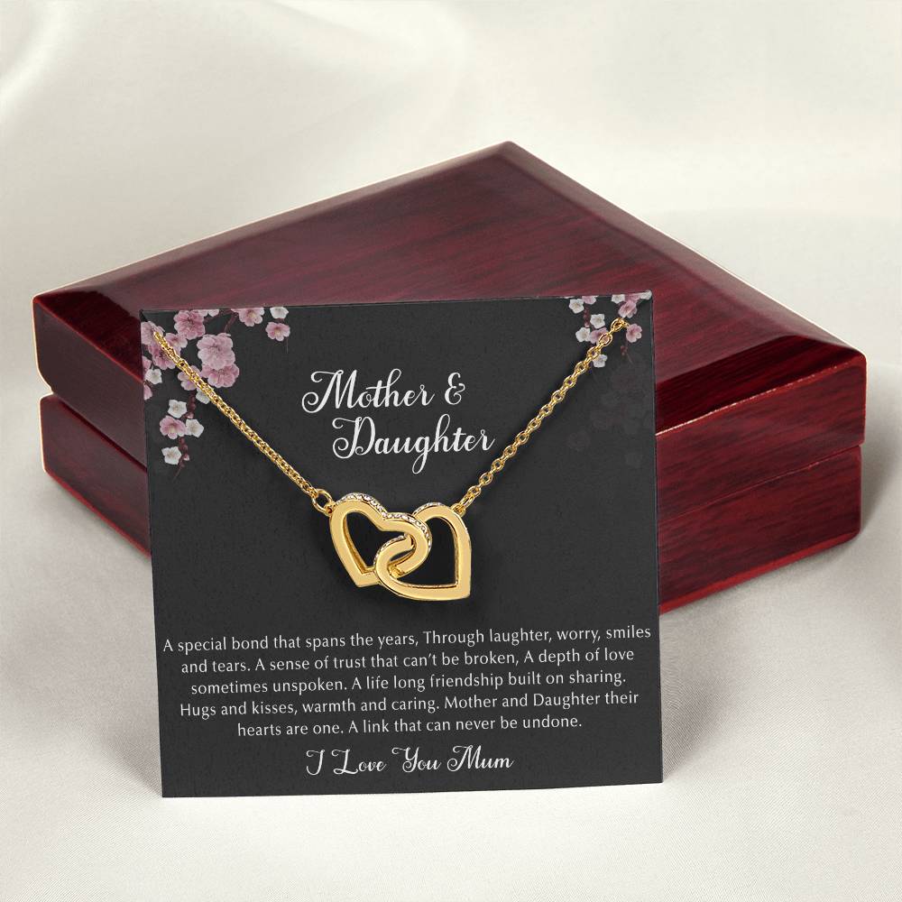 Mother & Daughter Interlocking Hearts Necklace