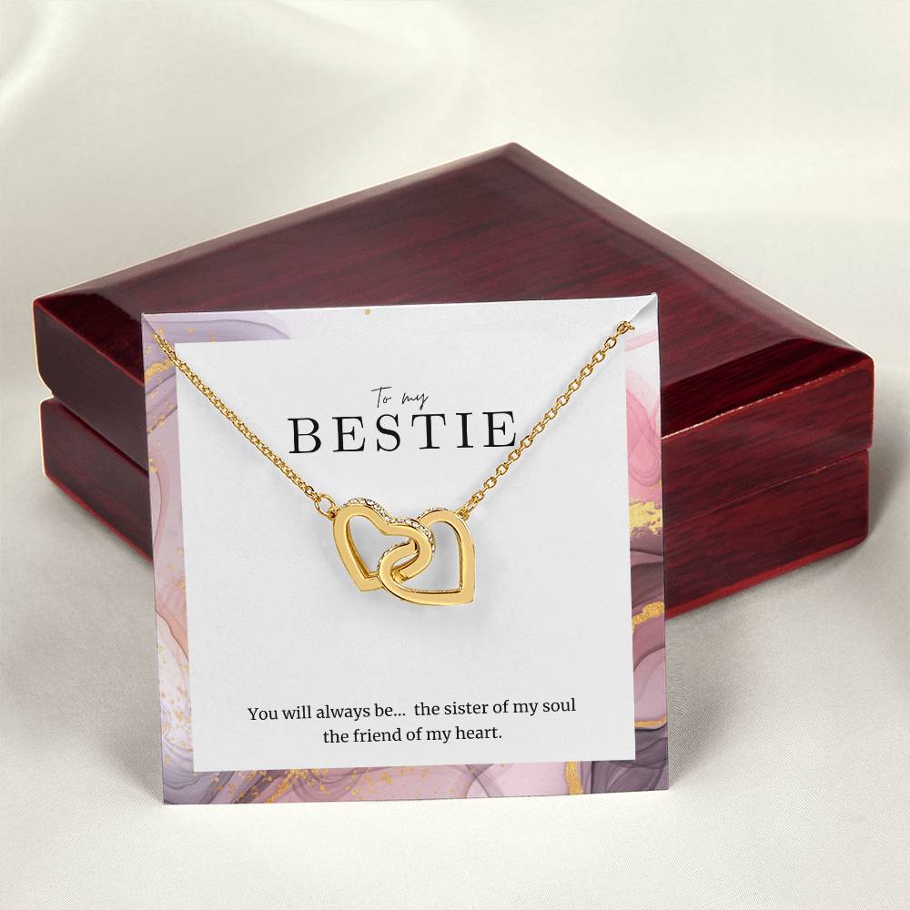 To My Bestie Interlocked Heart Necklace Interlocking Hearts Necklace
