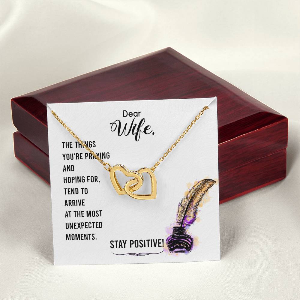 To Dear Wife Interlocking Hearts Necklace