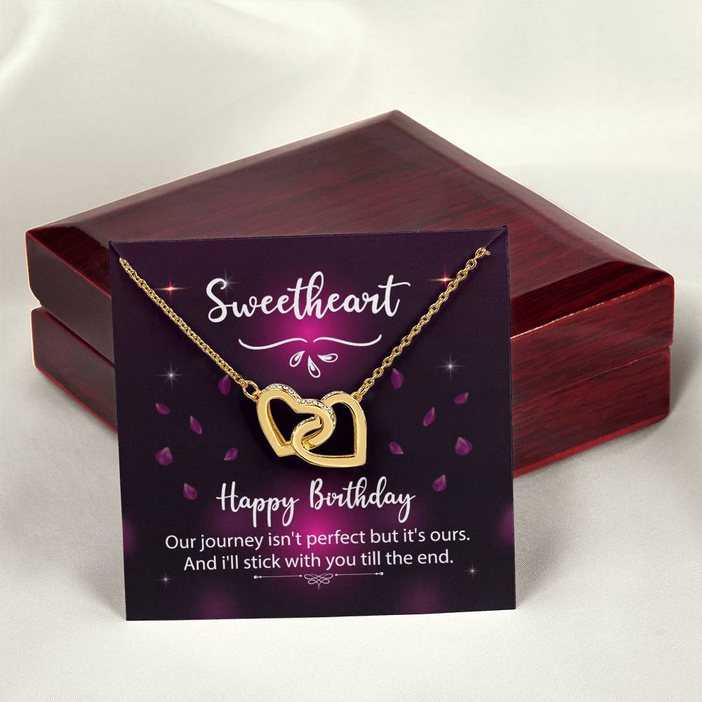 To Significant Other ☆ Sweetheart Happy Birthday ☆ Interlocking Hearts Necklace