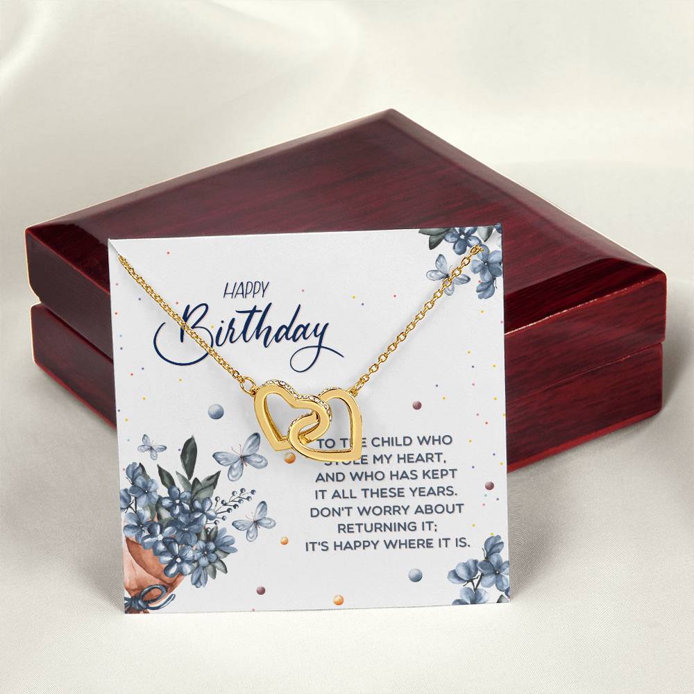 Birthday Gift For Her -Stolen My Heart Necklace Interlocking Hearts Necklace