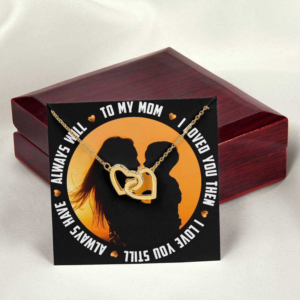 To My Beautiful Mother Interlocking Hearts Necklace