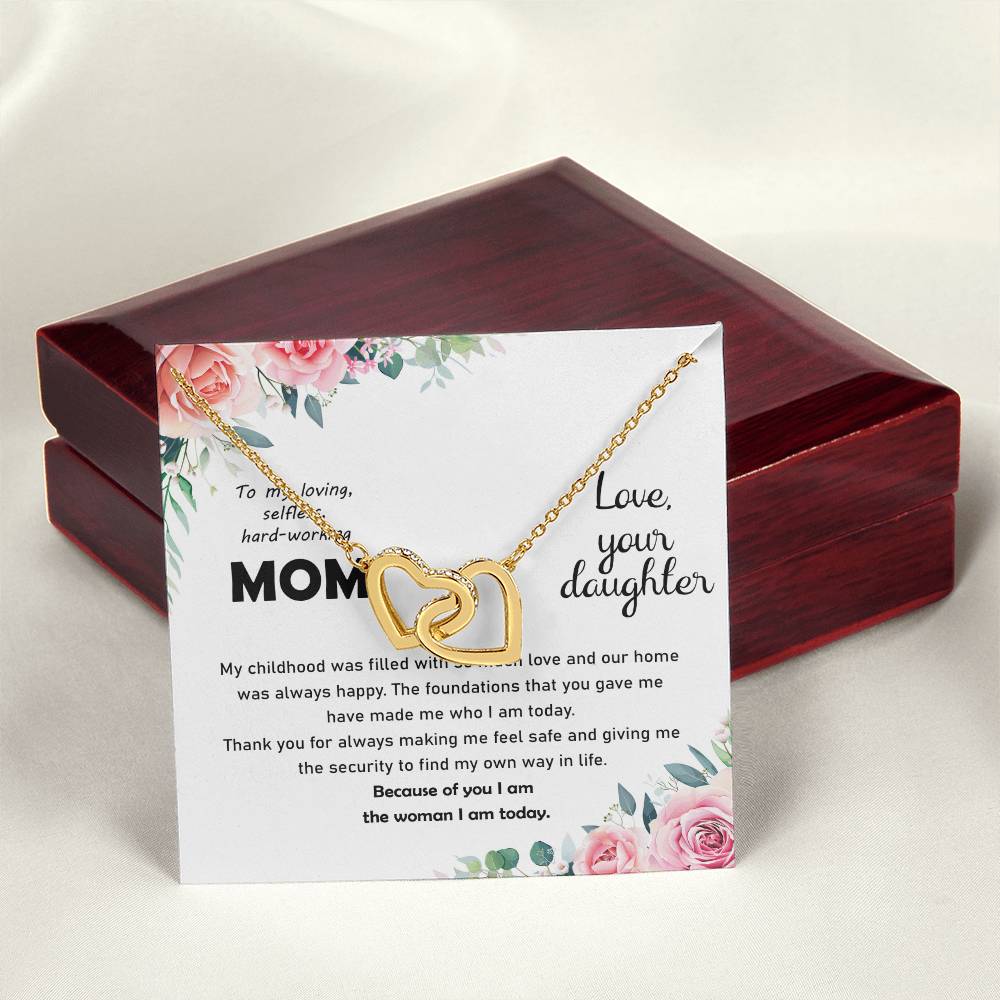 Thank You Mom Thanksgiving Gift Interlocking Hearts Interlocking Hearts Necklace
