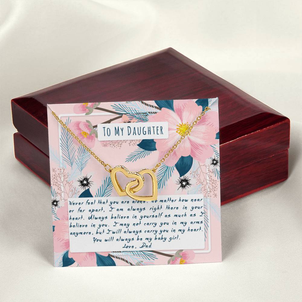 To My Daughter Interlocking Hearts Necklace