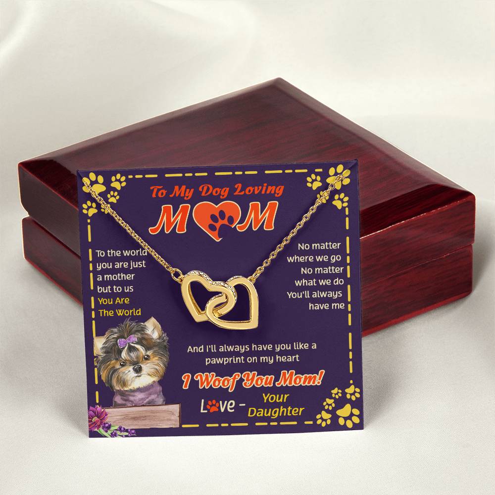 To My Wife - You Are The World - Necklace Interlocking Hearts Necklace