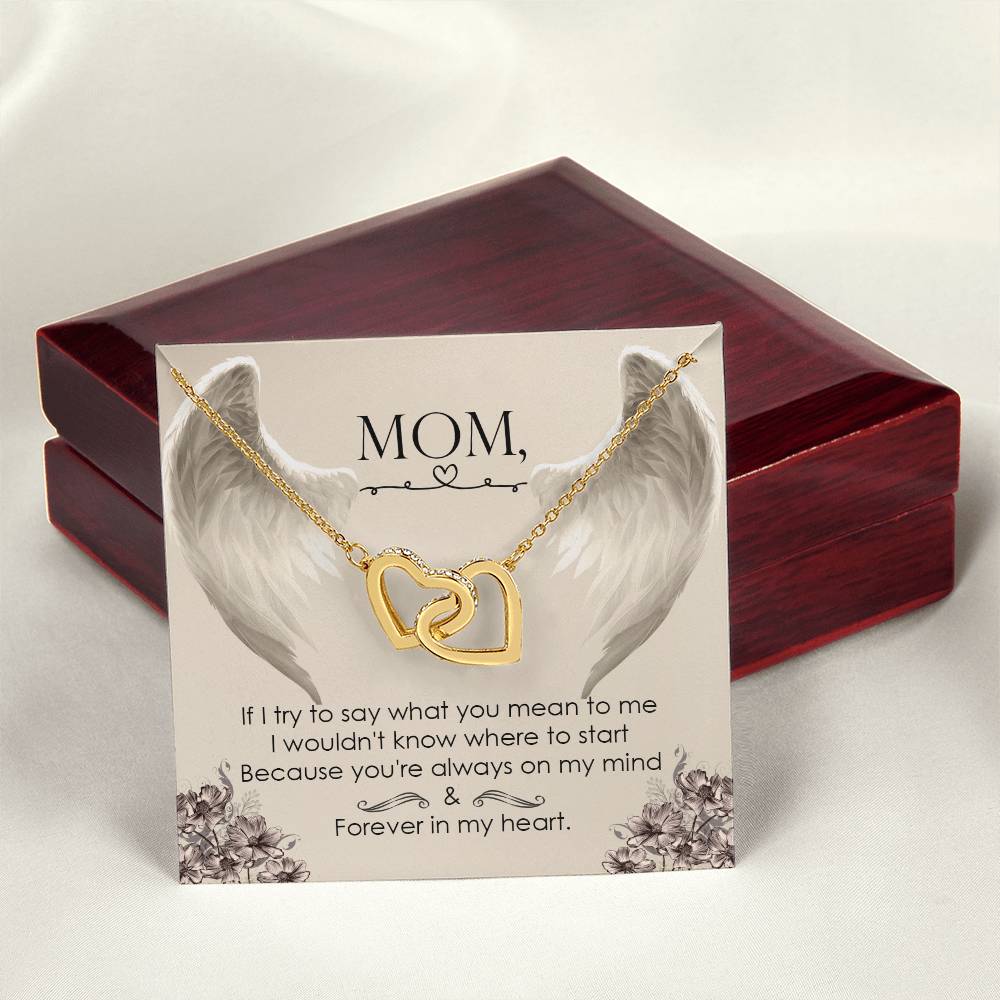 Mom Forever In My Heart - Interlocking Heart Necklace Interlocking Hearts Necklace