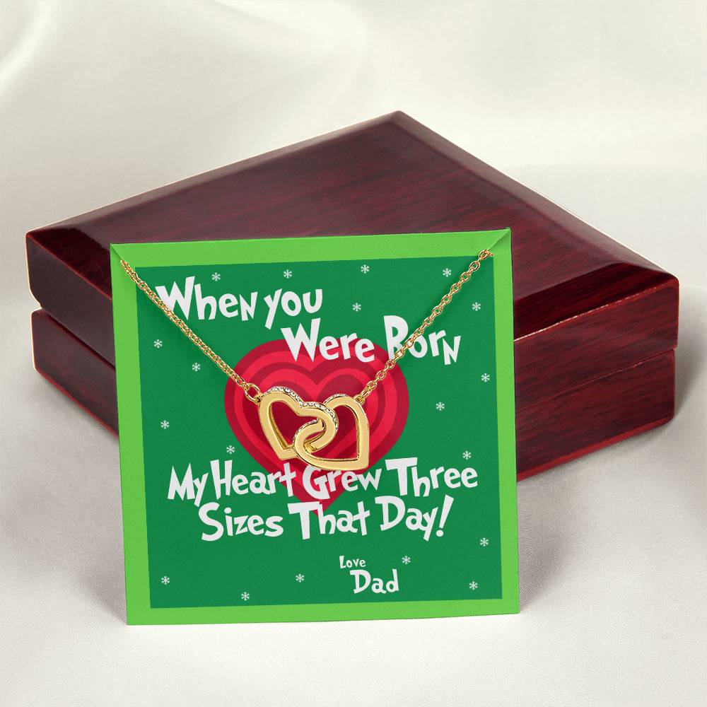 My Heart Grew Three Sizes Interlocking Hearts Necklace