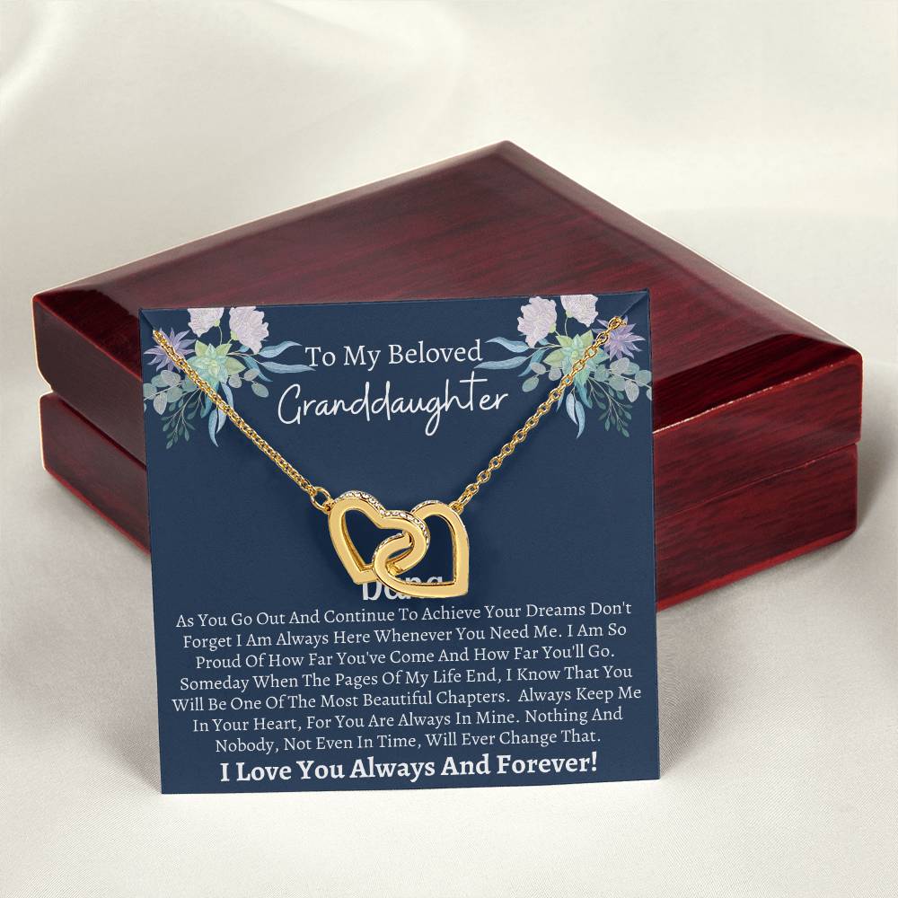Granddaughter Gift Interlocking Hearts Necklace
