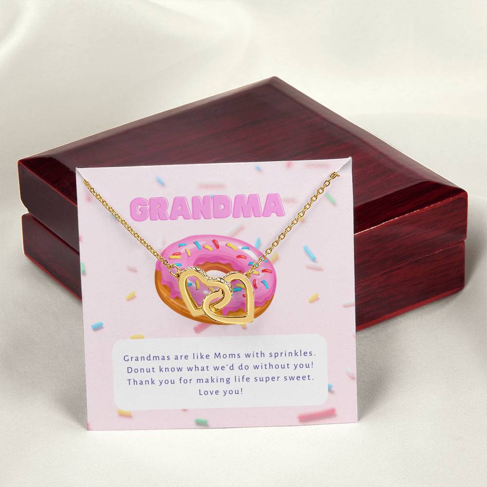 Donut Know What We'D Do Without You Interlocking Hearts Necklace