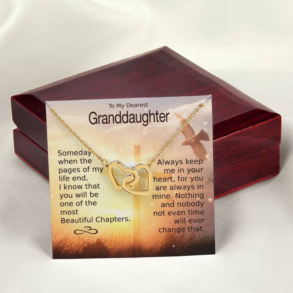 To My Granddaughter – Heart Melt Message Interlocking Heart Necklace💓 Interlocking Hearts Necklace