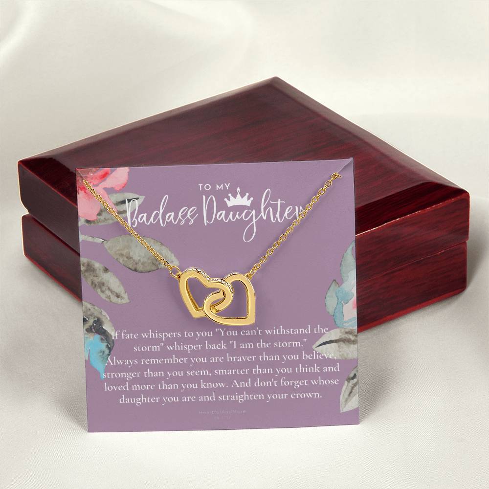 Daughter Gift From Mom Heart Necklace Daughter Gift Interlocking Necklace To Daughter Daughter Graduation Birthday Gift Necklace Interlocking Hearts Necklace