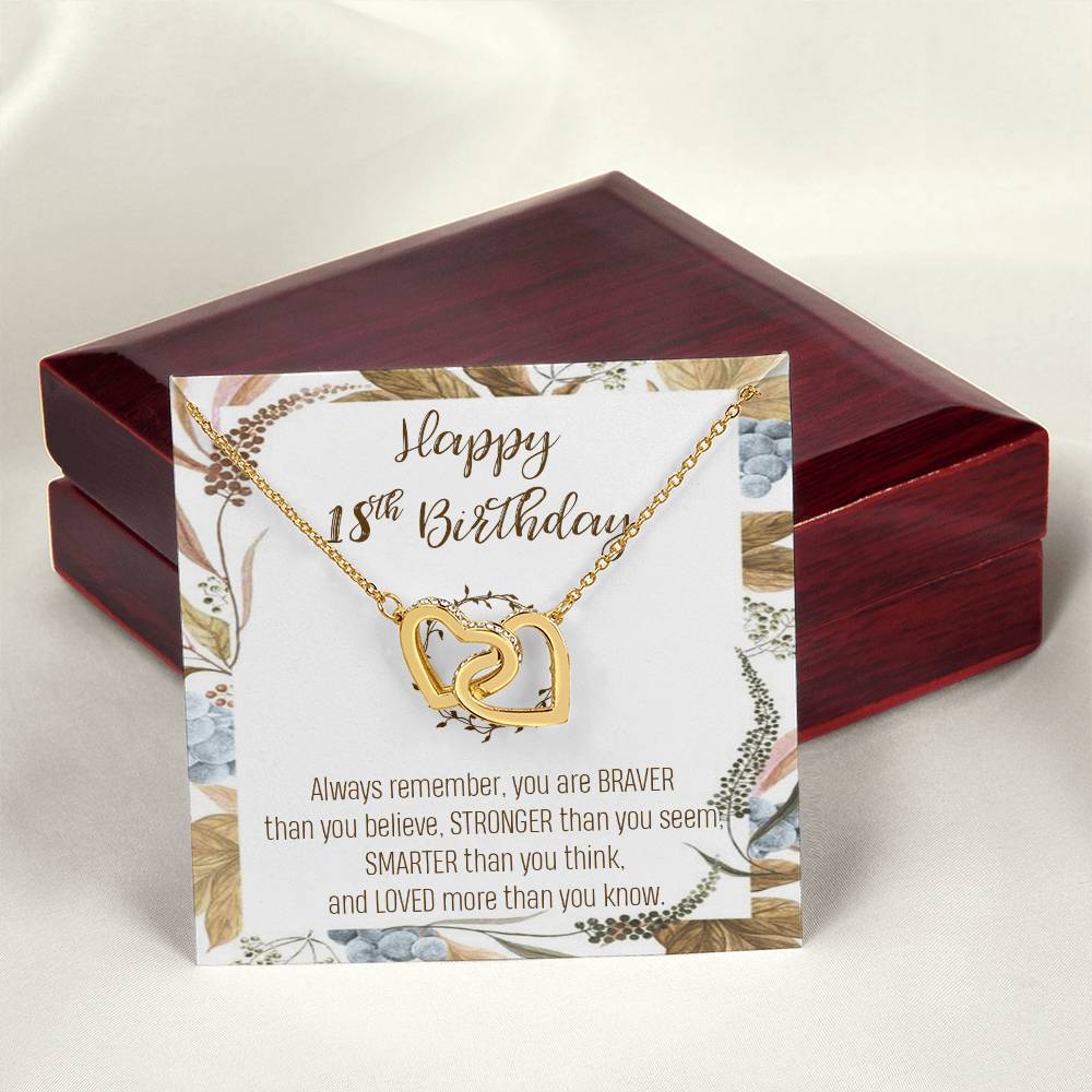 18Th Birthday Necklace Women September Birthday Necklace Birthday Interlocking Hearts Necklace 18 Year Old Gift Custom Birthday Necklace