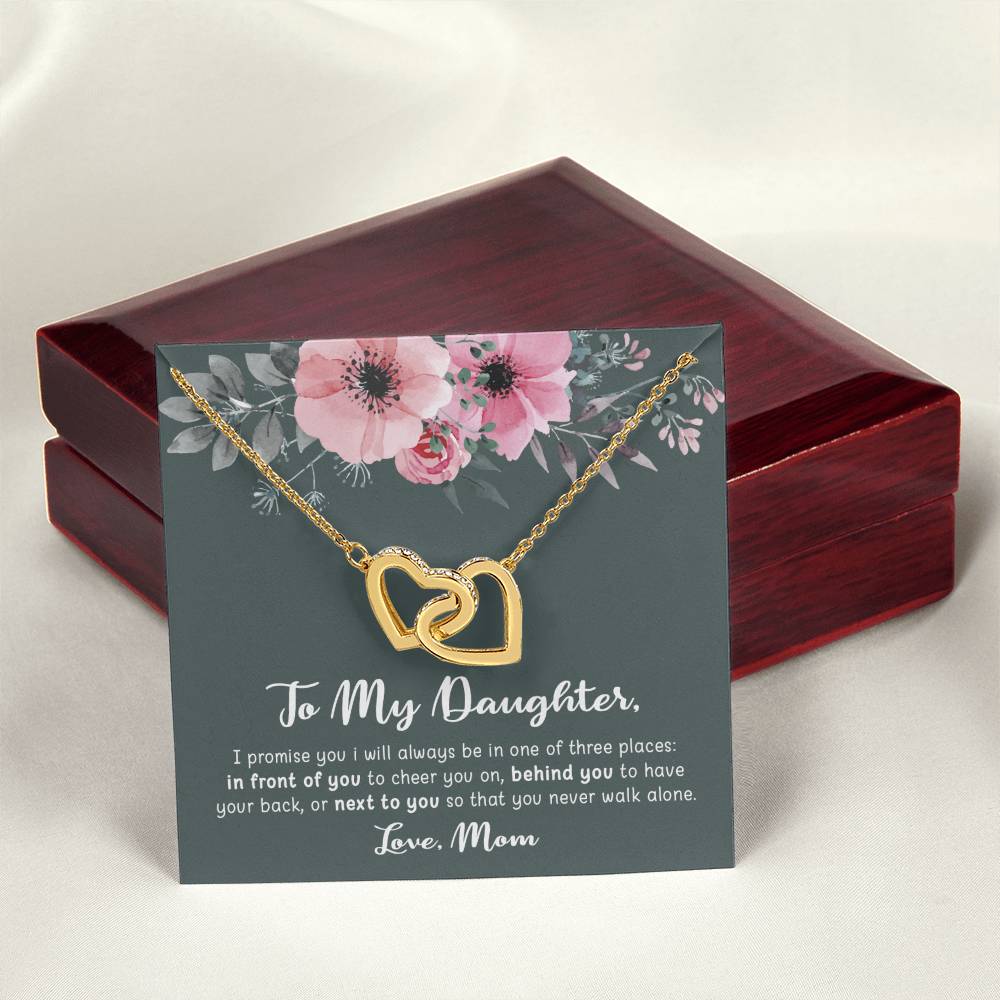 To My Daughter - I Promise You - Necklace Interlocking Hearts Necklace