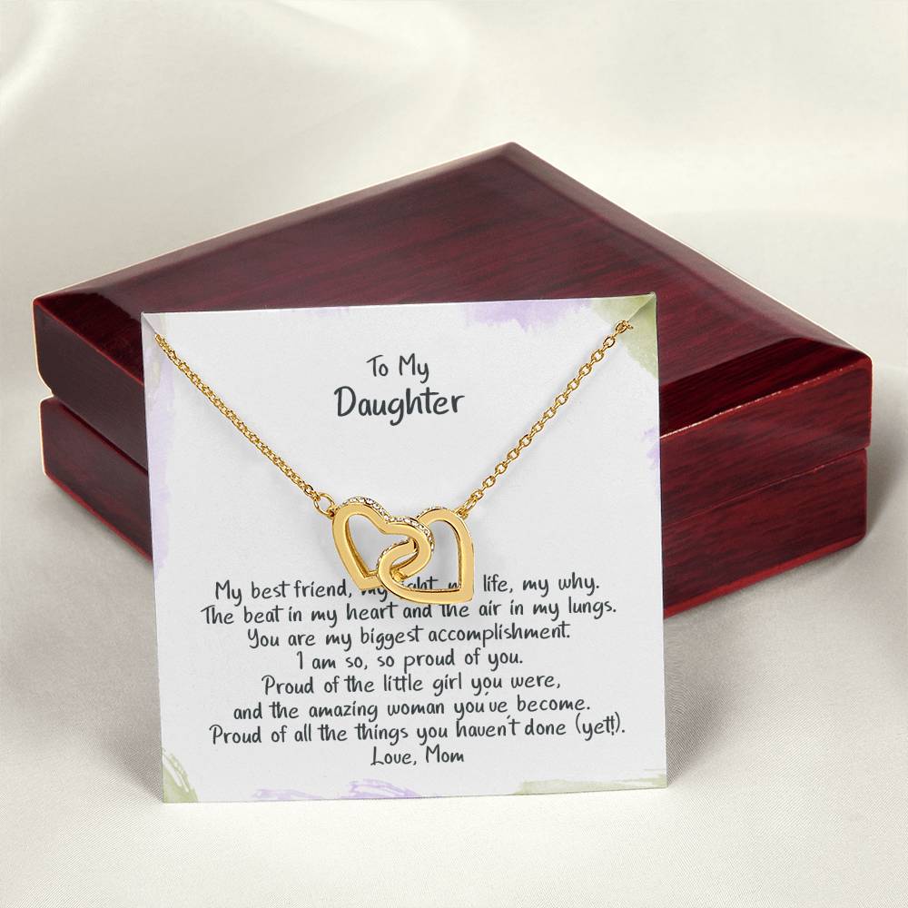 Daughter My Why - Hearts Necklace Interlocking Hearts Necklace