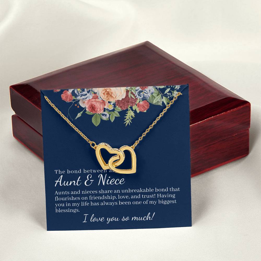 The Bond Between Aunt & Niece Interlocked Hearts Necklace Interlocking Hearts Necklace