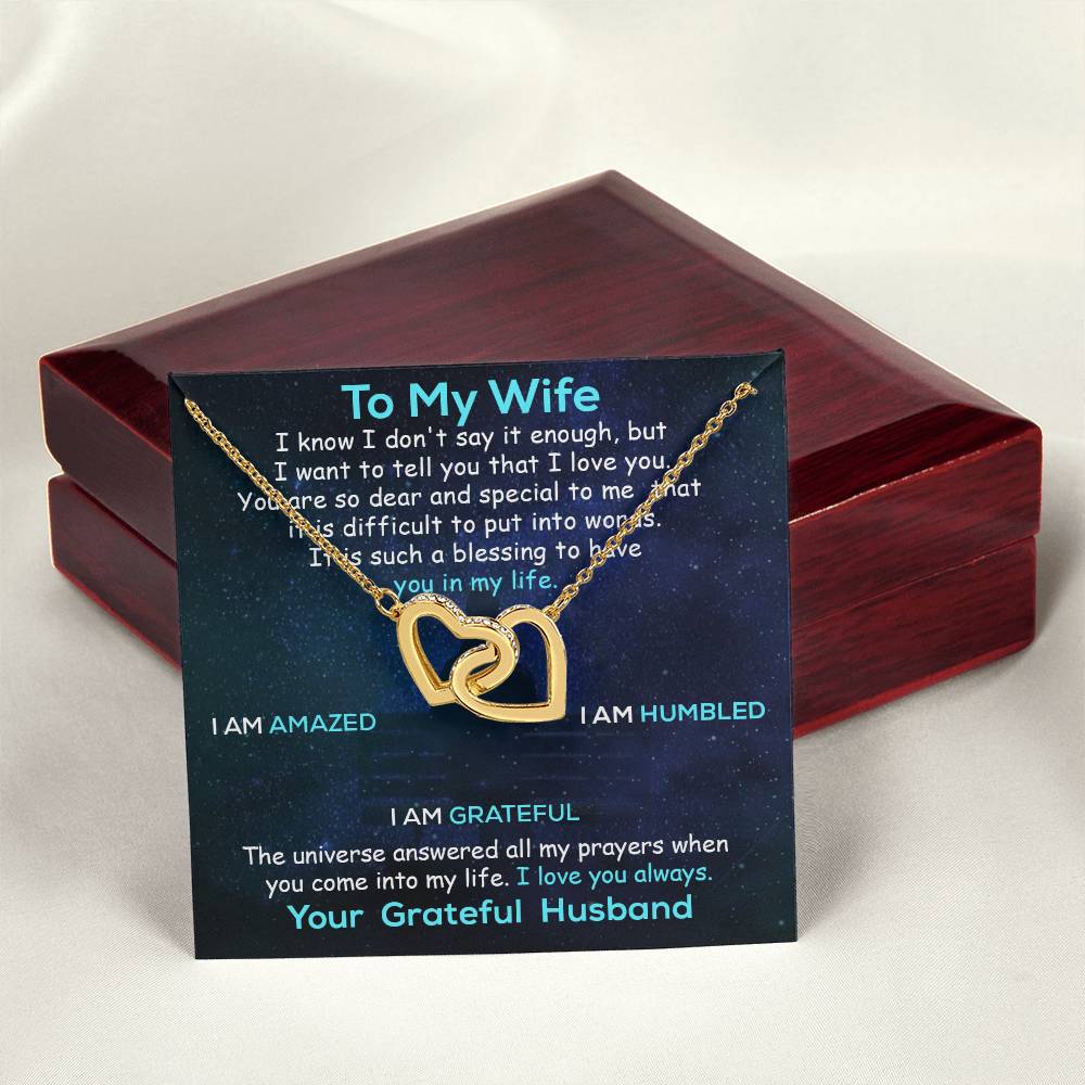 Personalized Wife Necklace Husband To Wife Gift For My Wife Romantic Wife Gift Wife Birthday Surprise Wife Appreciation Up The Movie Interlocking Hearts Necklace
