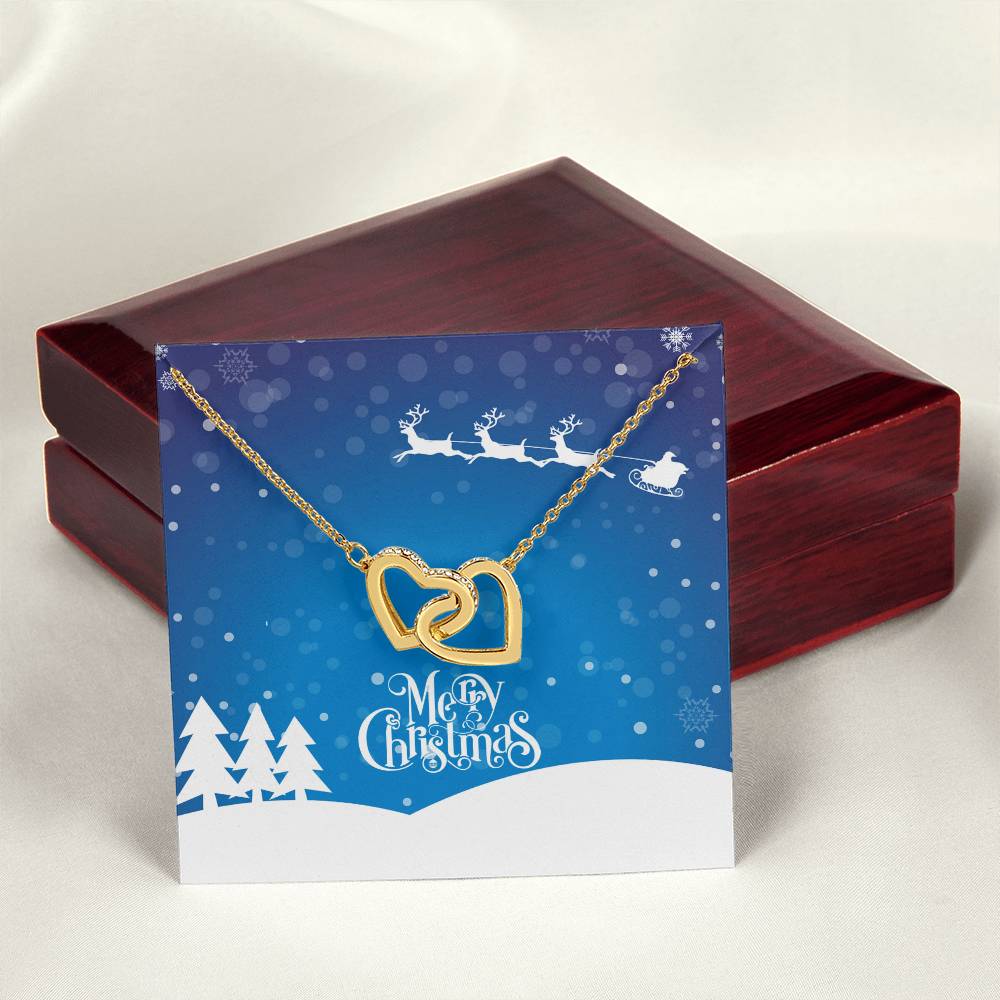 Santa'S Sleigh Interlocking Hearts Necklace
