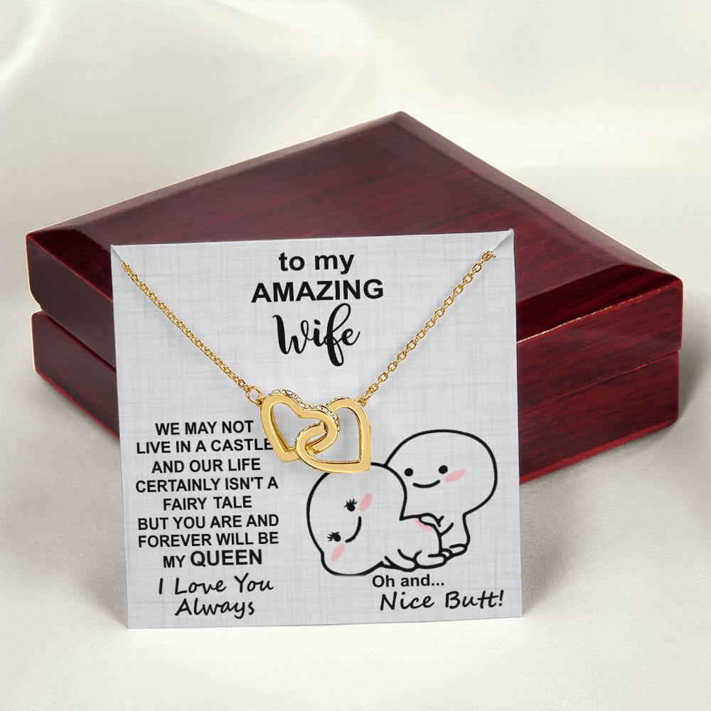 Oh And Nice Butt Double Heart Wife Necklace Interlocking Hearts Necklace