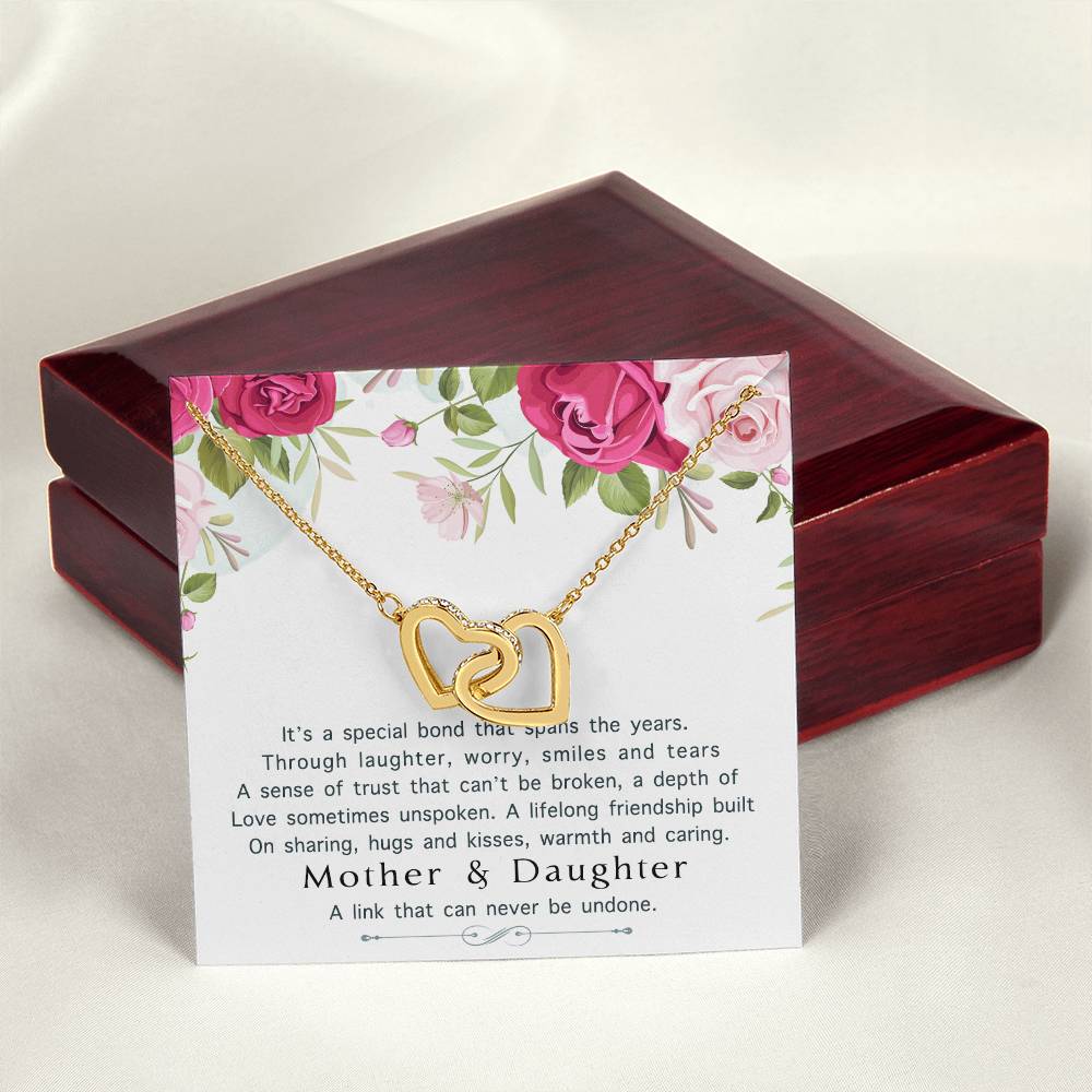 Mother Daughter Interlocking Hearts Necklace