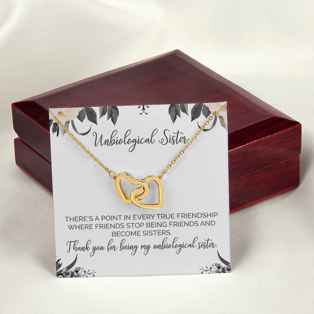 Unbiological Sister Necklace Soul Sister Sorority Sister Sister In Law Necklace Interlocking Hearts Necklace