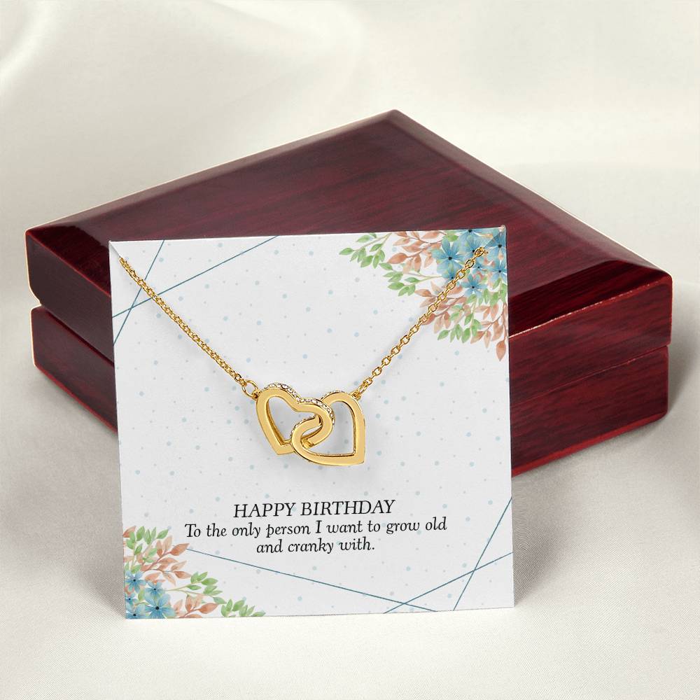 Birthday Gift For Her - I Want To Grow Old With You Necklace Interlocking Hearts Necklace