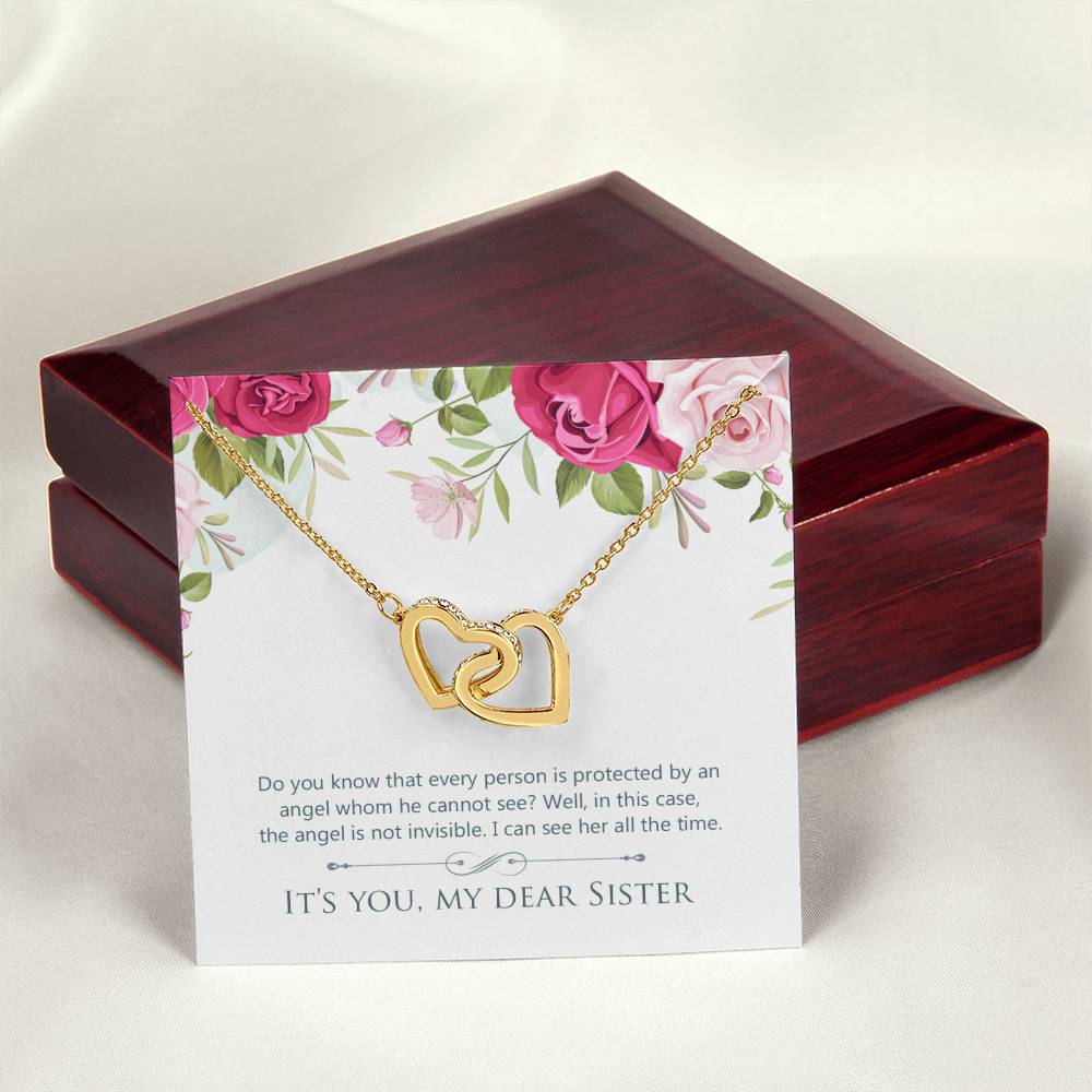 Gift For Sister - My Angel Necklace Interlocking Hearts Necklace