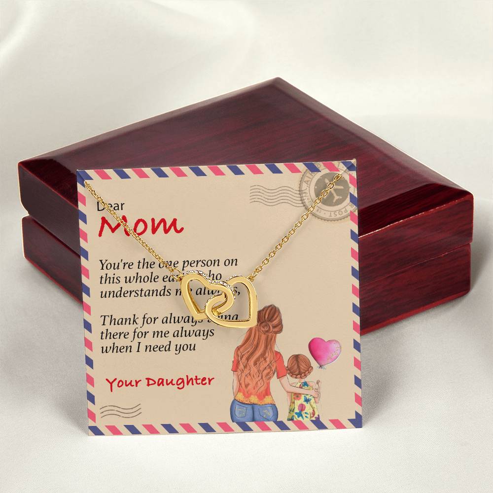 Happy Mother'S Day Gift - Thank You For Always Being There - The Interlocking Heart Necklace Interlocking Hearts Necklace