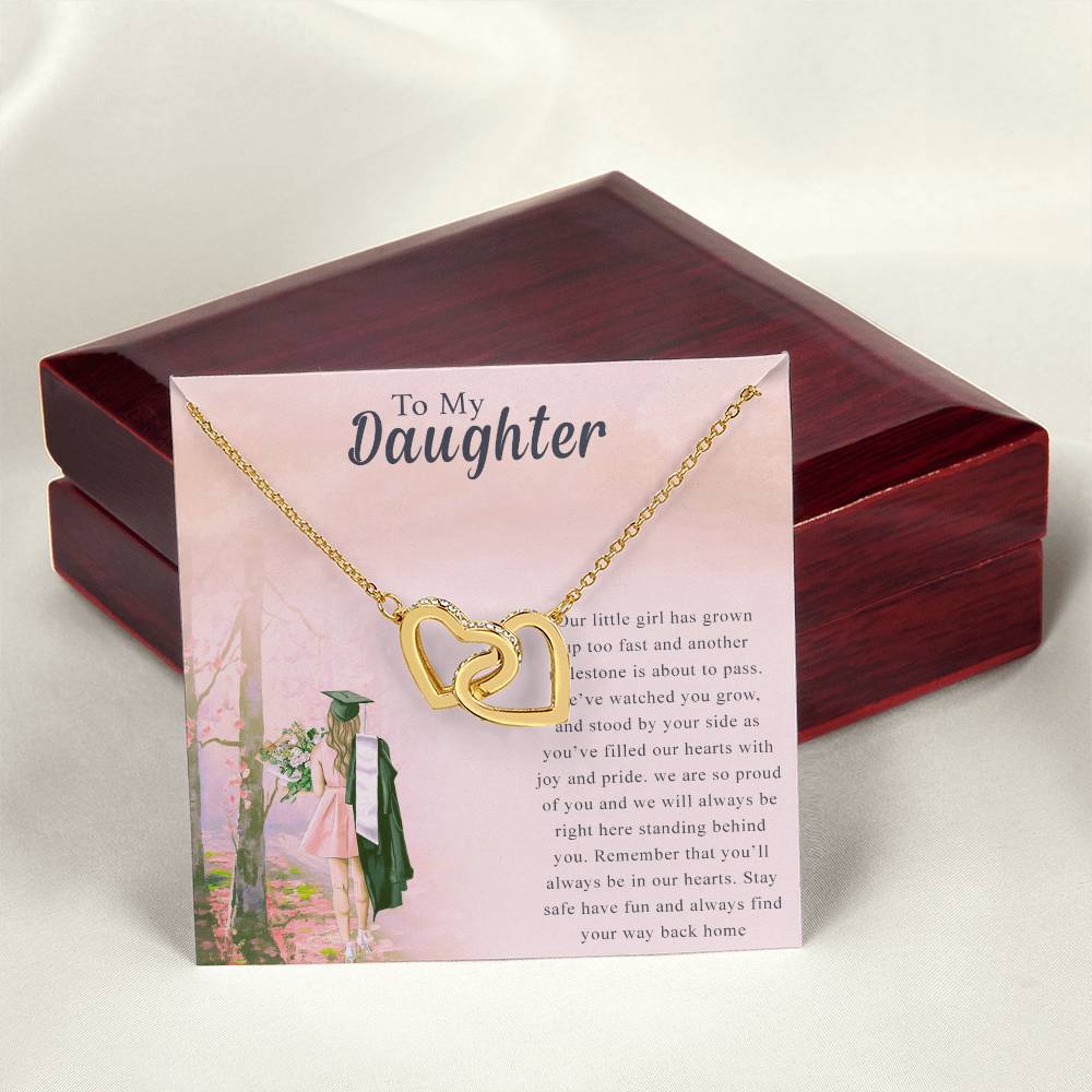 To My Daughter Interlocking Hearts Necklace