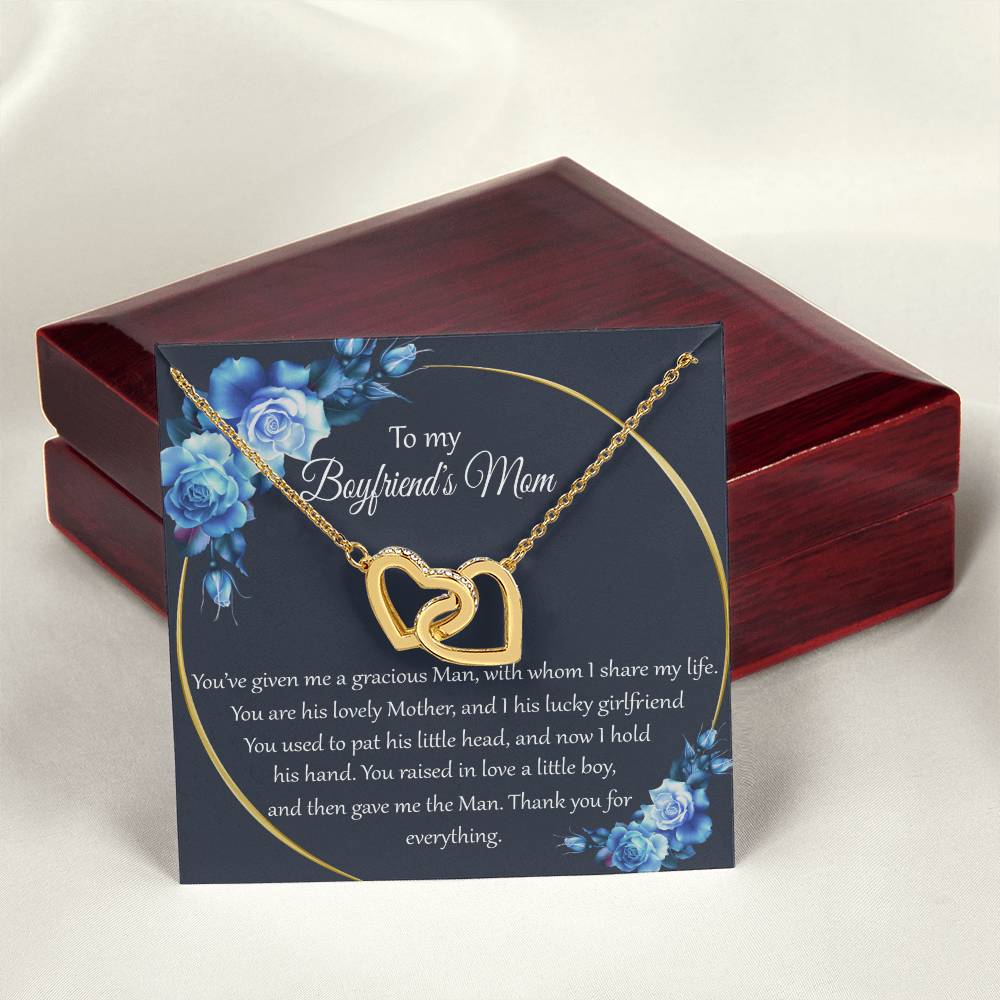 To My Boyfriends Mom Interlocking Hearts Necklace