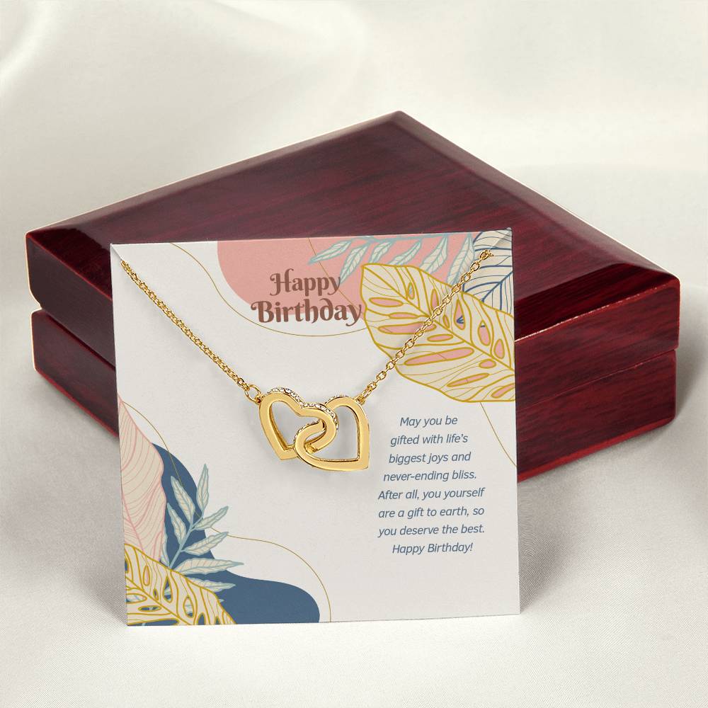 Happy Birthday! You Deserve The Best! - Interlocking Hearts Necklace
