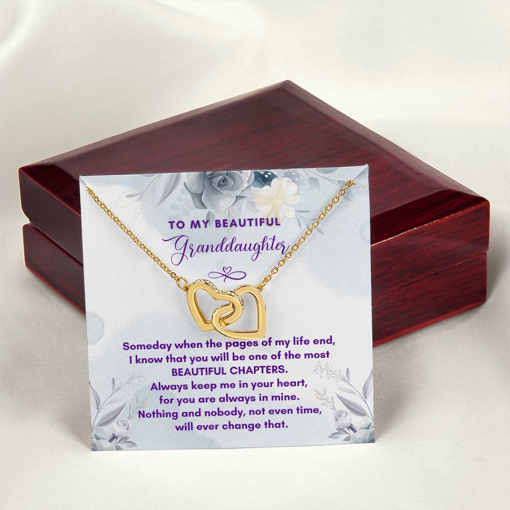 Granddaughter Most Beautiful Chapters Interlocking Hearts Necklace
