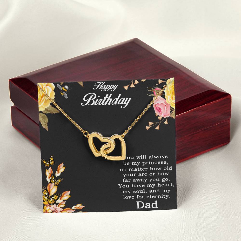 Happy Birthday Daughter Heart Necklace Interlocking Hearts Necklace