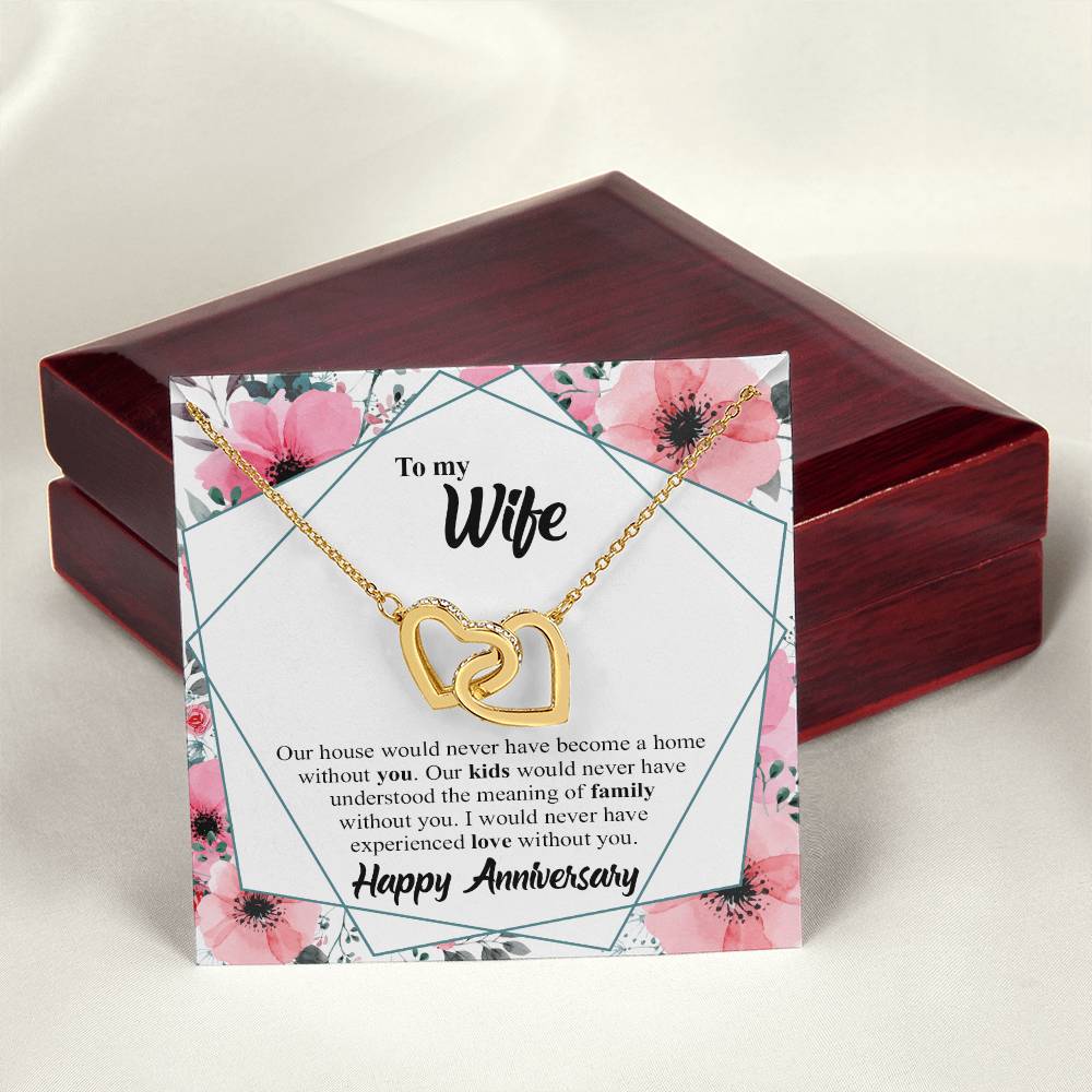 Interlocking Hearts Anniversary Necklace Gift For Wife Interlocking Hearts Necklace