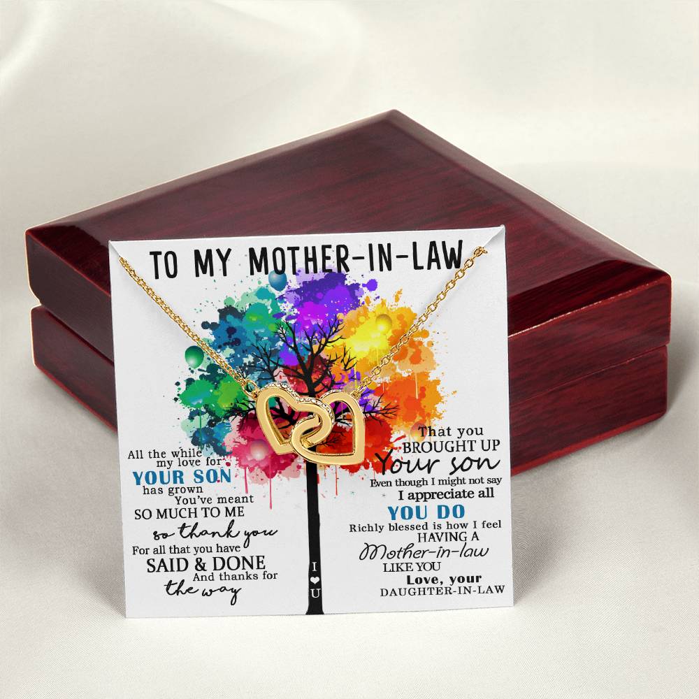 To My Mother-In-Law Gift For Mother-In-Law Mother-In-Law Necklace Mother-In-Law Pendant Mom-In-Law Necklace To My Future Mom-In-Law Interlocking Hearts Necklace