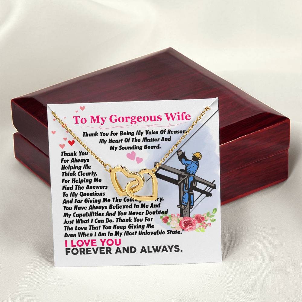 Lineman'S Wife - Interlocking Heart Necklace Interlocking Hearts Necklace