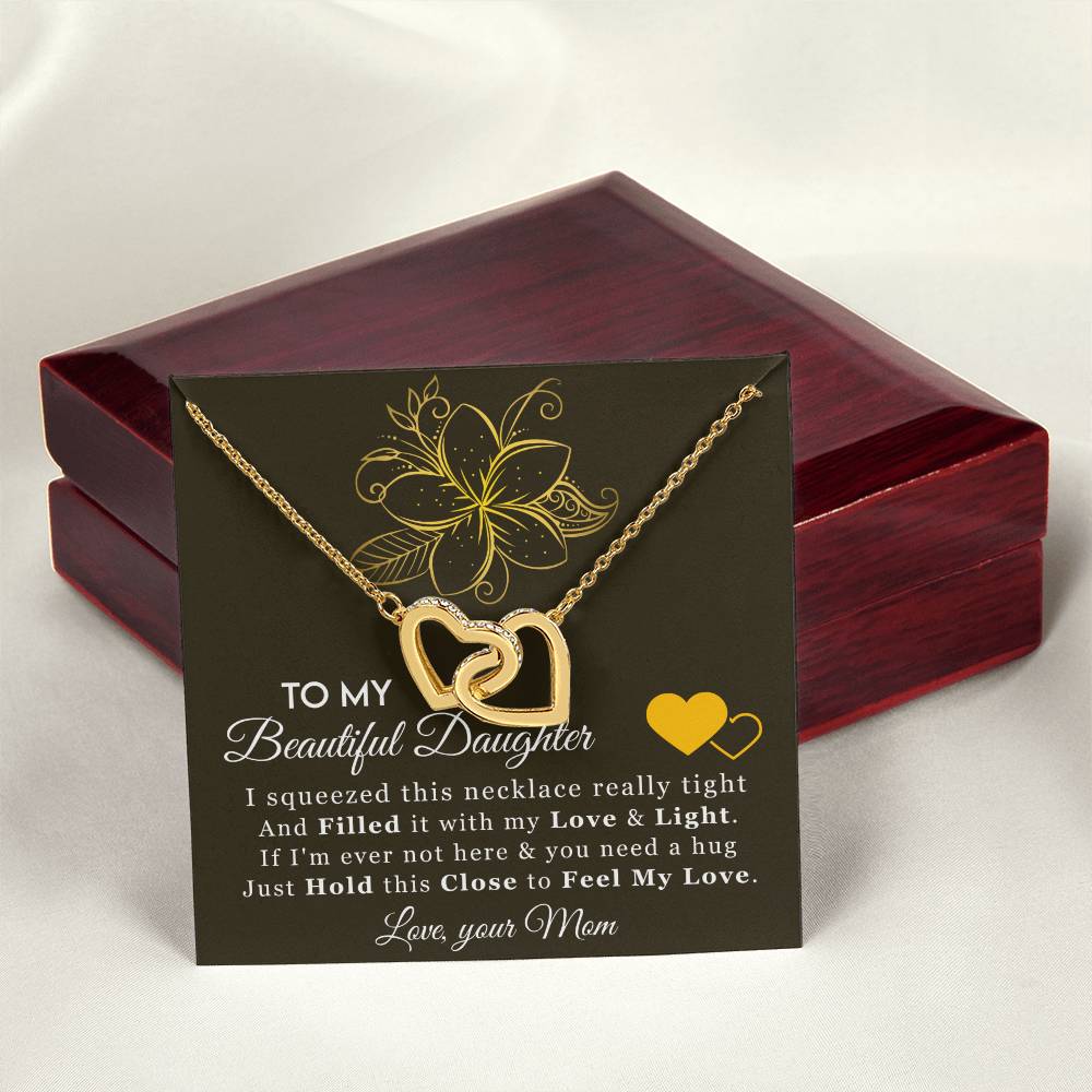 Feel My Love - Best Gift For Daughter Interlocking Hearts Necklace